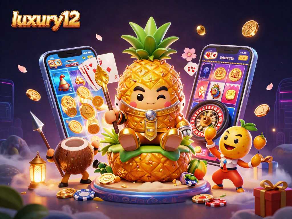 luxury12 memulai permainan slot dengan tema kasino, rajanya nanas emas, dan jester manga beraksi.
