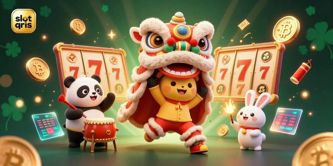 Experience thrilling slot qris action with lively characters, vibrant casino elements, and dynamic cryptocurrency visuals.