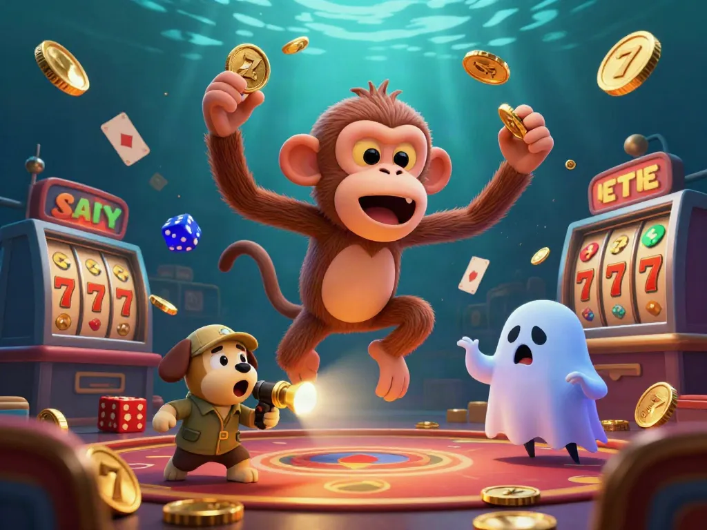 Gambarkan king999 saat bermain slot di kasino yang dikelilingi oleh koin emas dan elemen permainan untuk aksi seru di dunia perjudian.
