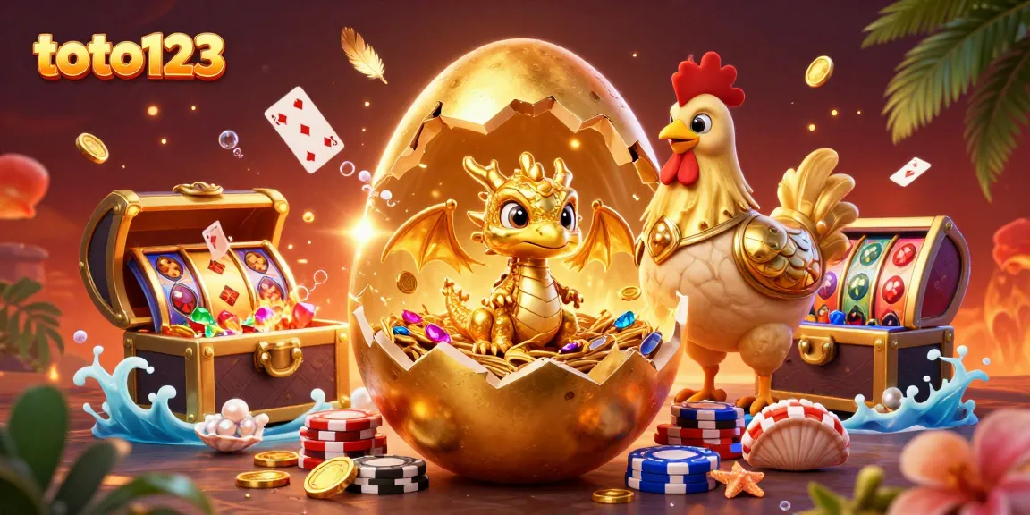 Experience thrilling gaming with toto123's golden dragon revealing poker chips in an online casino.