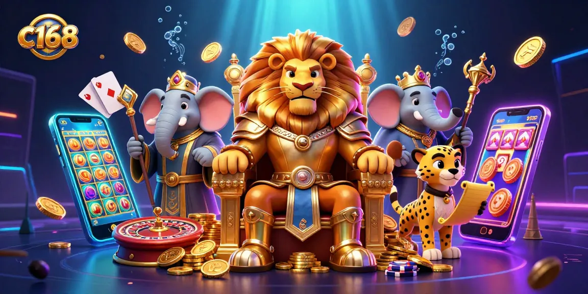 Engage with the vibrant world of c168 casino, featuring animated characters in a dynamic gambling scene.