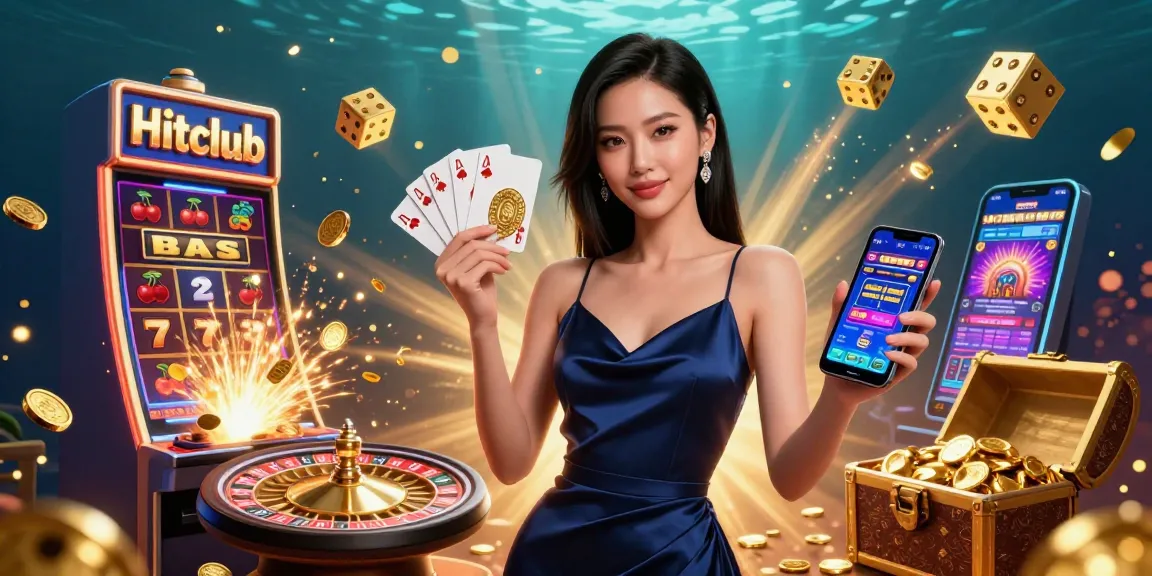 Engage with Hitclub's thrilling gambling experience showcasing a confident woman with a jackpot.