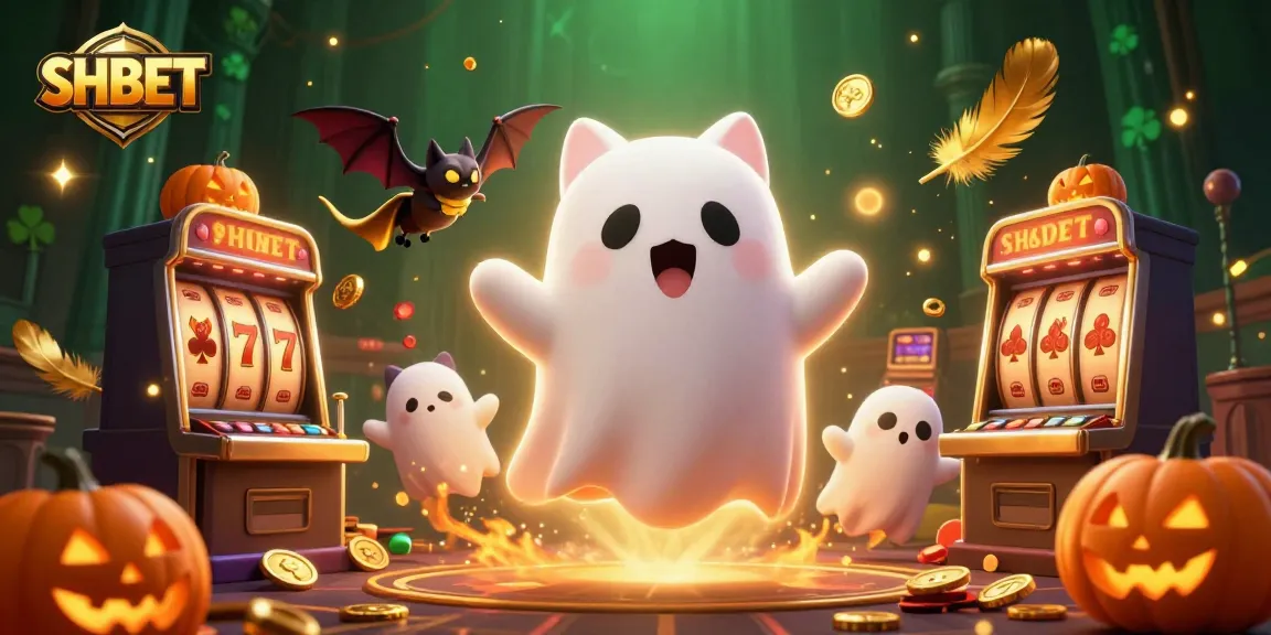 Experience SHBET's thrilling casino adventure with ghostly characters and vibrant game elements.