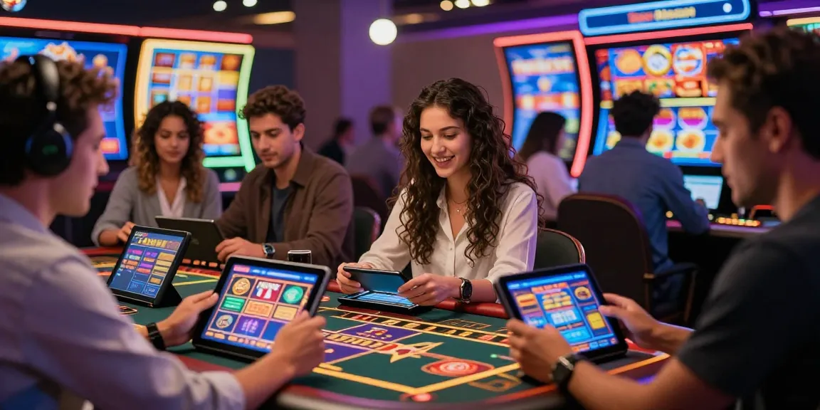 New online casinos UK players enjoying vibrant digital gaming experience with interactive games and diverse players.