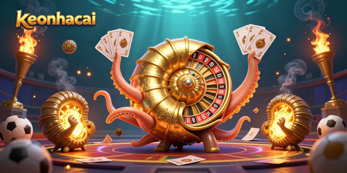 Betting on keonhacai with a vibrant nautilus-themed casino scene featuring sports and betting elements.