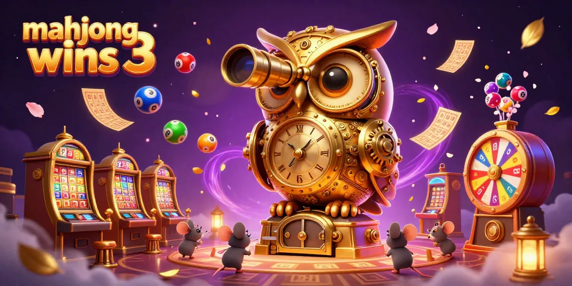 Experience the thrill of mahjong wins 3 with vibrant casino scenes filled with slot machines and lucky lottery balls.
