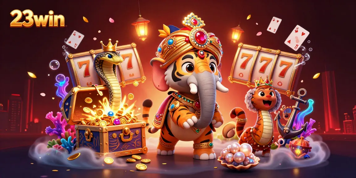 Experience the thrill of 23win with vibrant slot action and enchanting characters in a casino adventure.