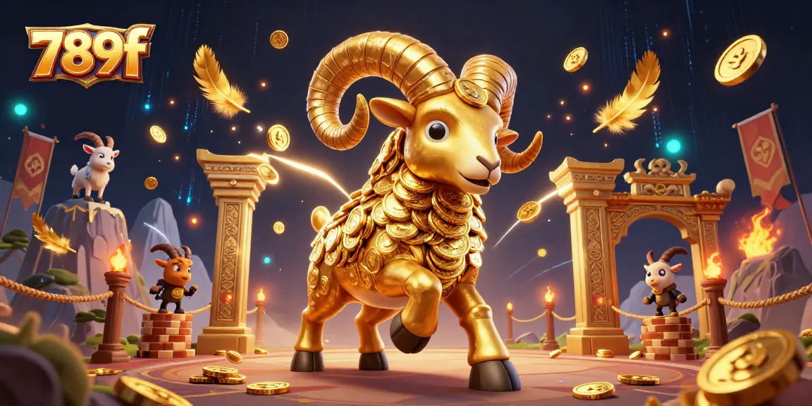 Engage with 789f's exciting gaming arena featuring a golden ram charging through a celebratory scene.
