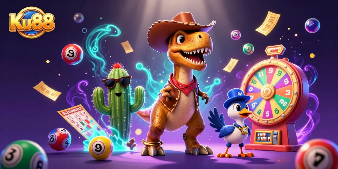 Play exciting games at Ku88 with thrilling visuals and gaming action in a vibrant casino scene