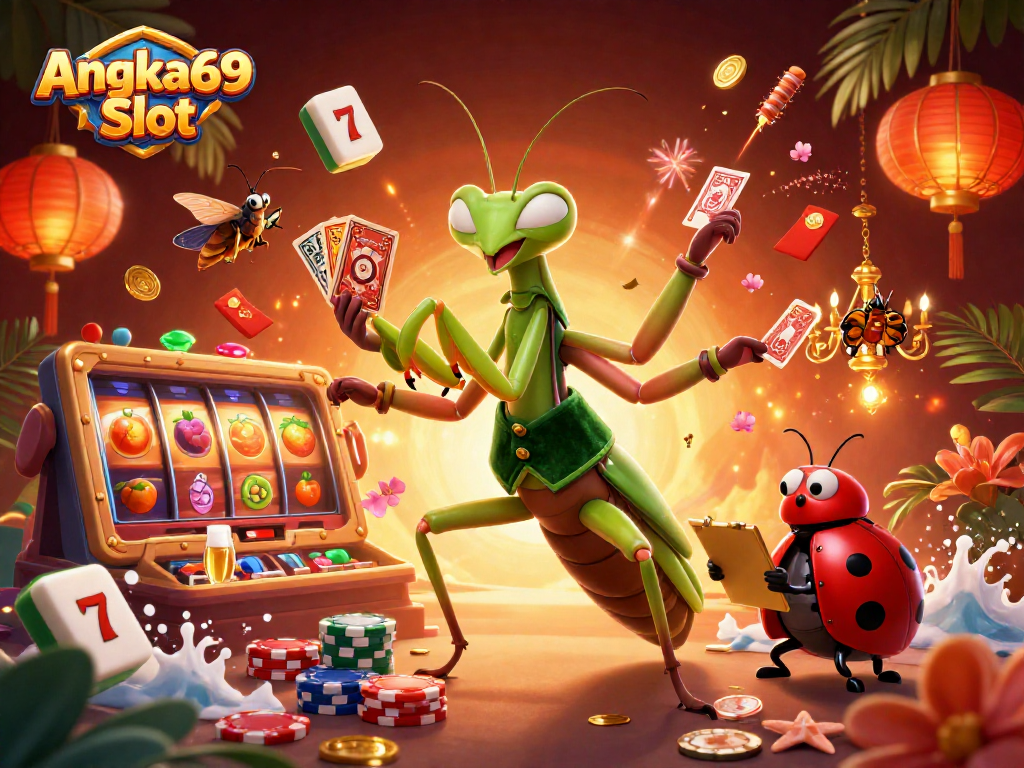 Discover the vibrant Angka69 Slot scene with engaging characters and casino elements in action.