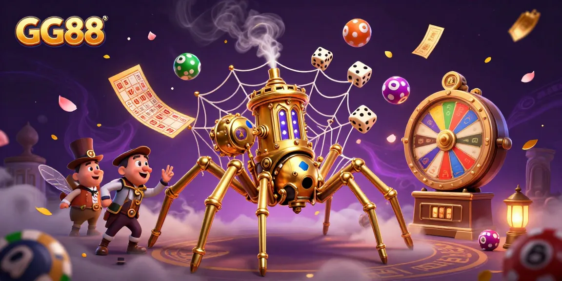 Engage in thrilling gameplay with GG88's lively 3D illustration featuring colorful lottery elements.