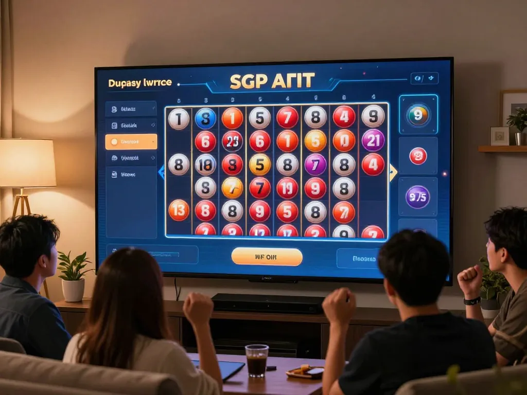 Experience the excitement of keluaran sgp with live draw action visible on screen, showcasing engaging lottery results.