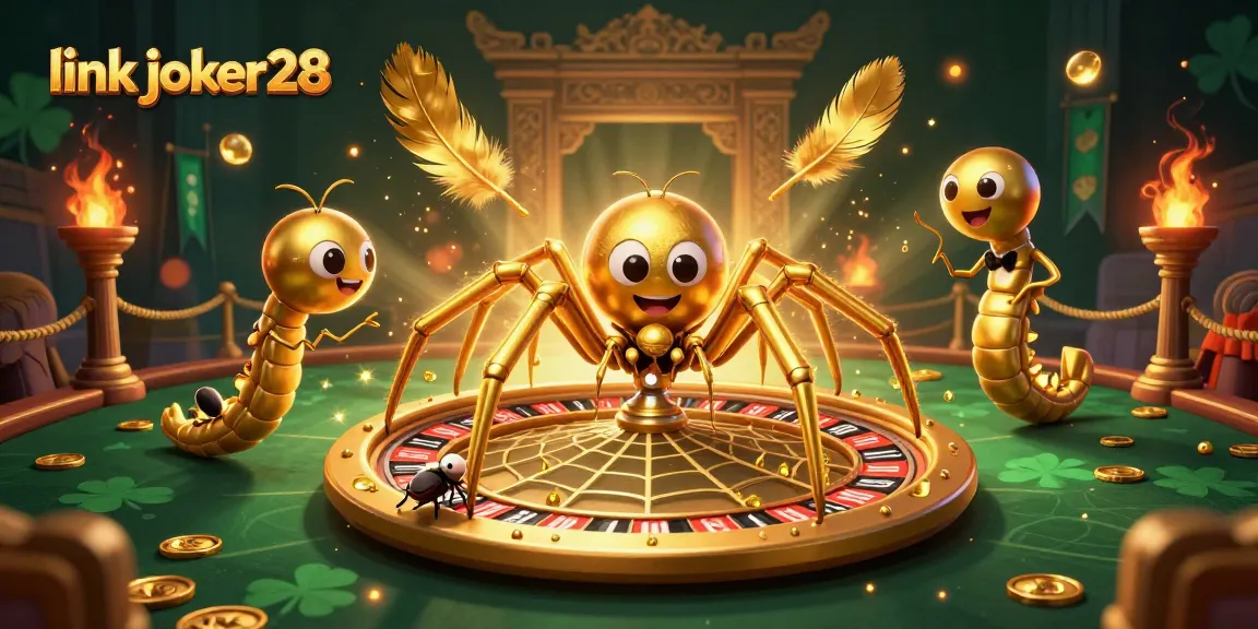 Taruhan seru di link joker28 dengan simbol keberuntungan dan suasana kasino yang meriah.
