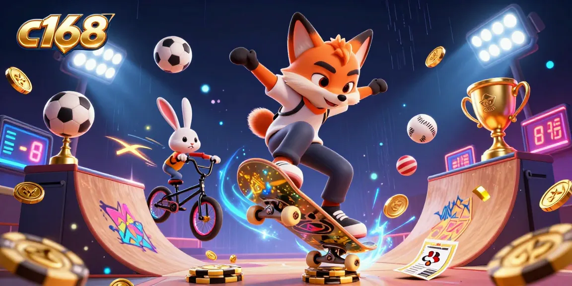 Experience thrilling moments with c168 as vibrant characters showcase action-packed gambling excitement.