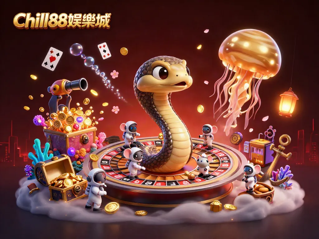 在Chill88娛樂城轉動的輪盤上，太空小鼠下注的獨特場景，展示賭場魅力。