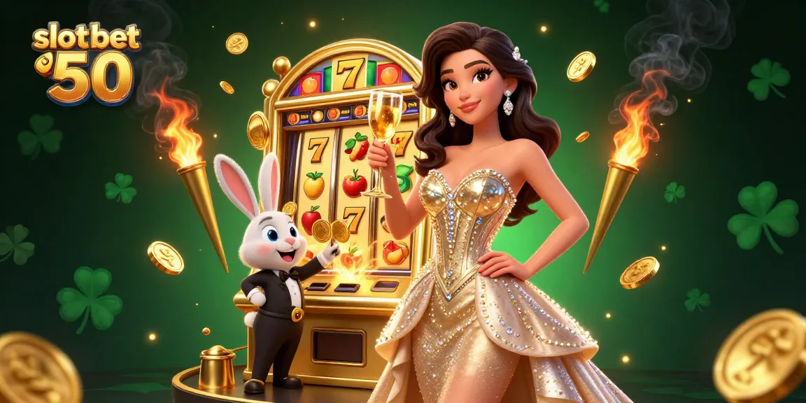 Win big with slot bet 50 in this thrilling casino scene featuring a sparkling jackpot.