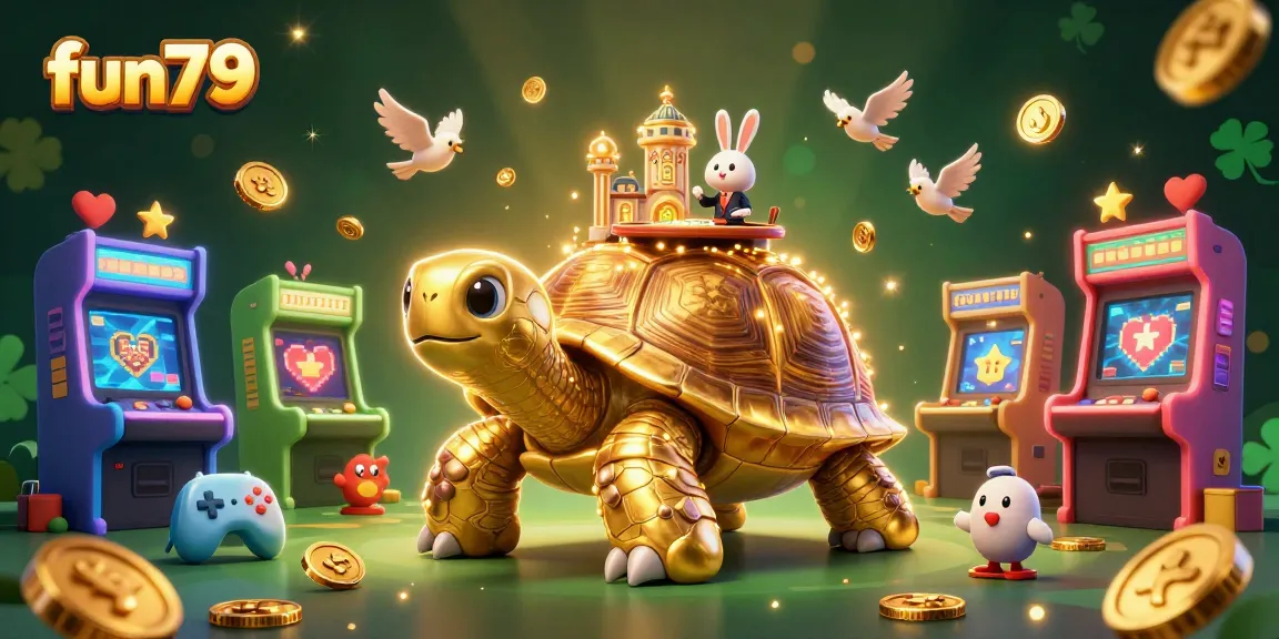 Join the excitement at fun79 with a captivating casino adventure featuring a golden tortoise and vibrant games!