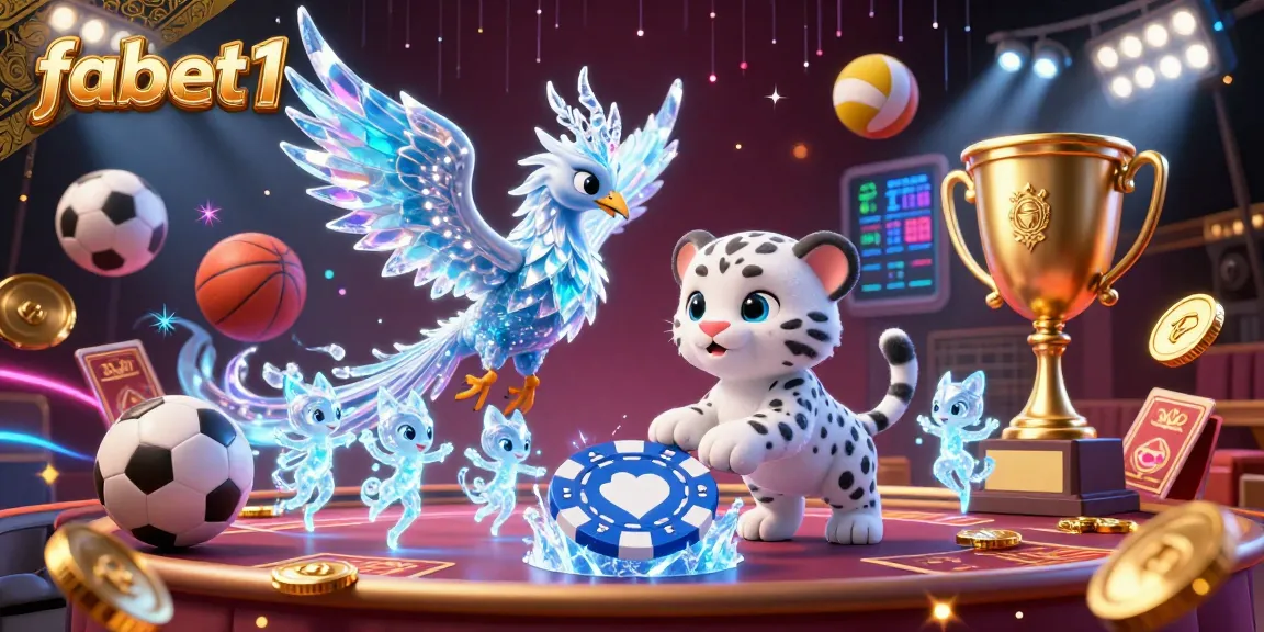 Experience fabet1's thrilling action with a stunning 3D illustration of a magical casino world.