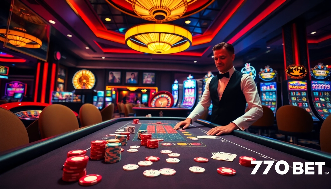 Experience the thrilling ambiance of 789 BET with engaging casino games and vibrant gaming tables.