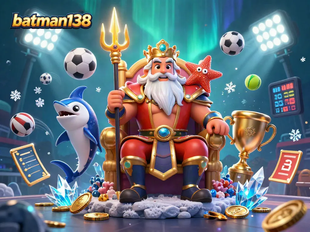 Bet on the excitement with batman138's immersive sports betting illustration filled with vibrant 3D elements.