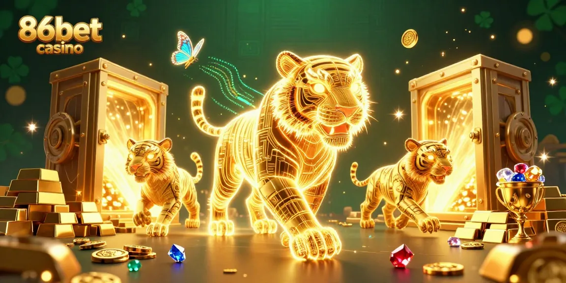 Experience the thrill of the 86bet casino through this vibrant and immersive 3D illustration