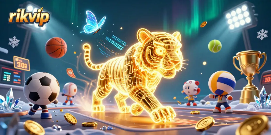 Experience exciting gameplay at rikvip with golden tiger and vibrant casino elements illuminating the scene.