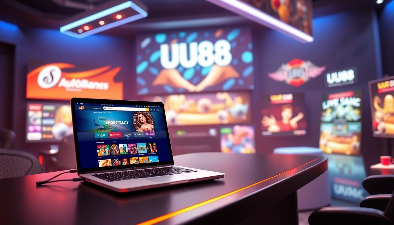 Dynamic view of UU88 com online gaming platform showcasing sports betting and live casino.