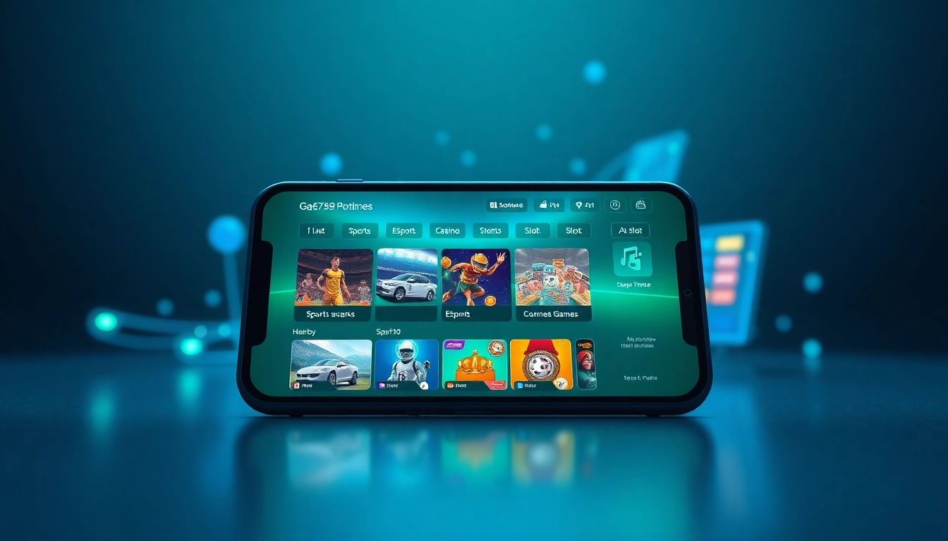Ga6789 online entertainment platform showcasing eSports and casino games on a mobile device.