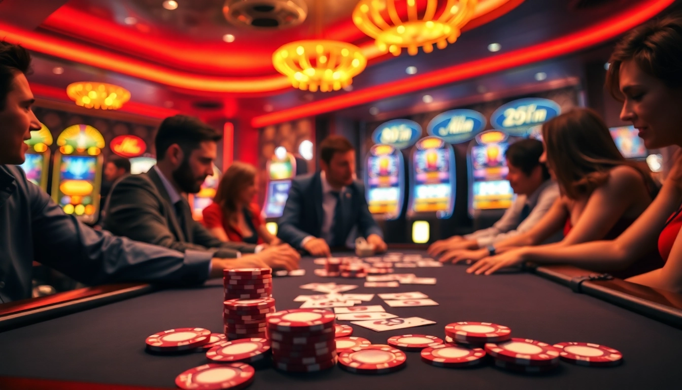 Experience thrilling gameplay at GemBet Online Casino with vibrant casino atmosphere and engaging players.